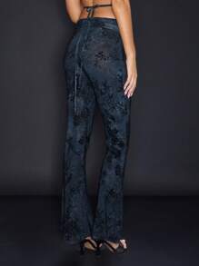MUSERA Floral Pattern Flare Trousers Elegant Summer Sexy - Multicolor - View 4