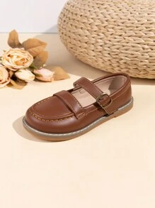 Giày múa ballet đế bằng công chúa Mary Jane dễ thương cho bé gái, giày khiêu vũ đế ngoài mềm mại thoải mái - màu nâu - Xem 3