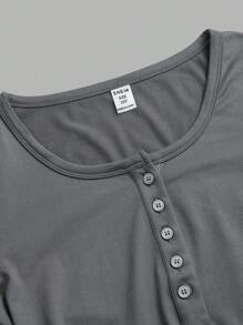 SHEIN Conjunto de 3 piezas de camisetas de manga larga ajustadas informales para niñas preadolescentes, adecuado para otoño/invierno