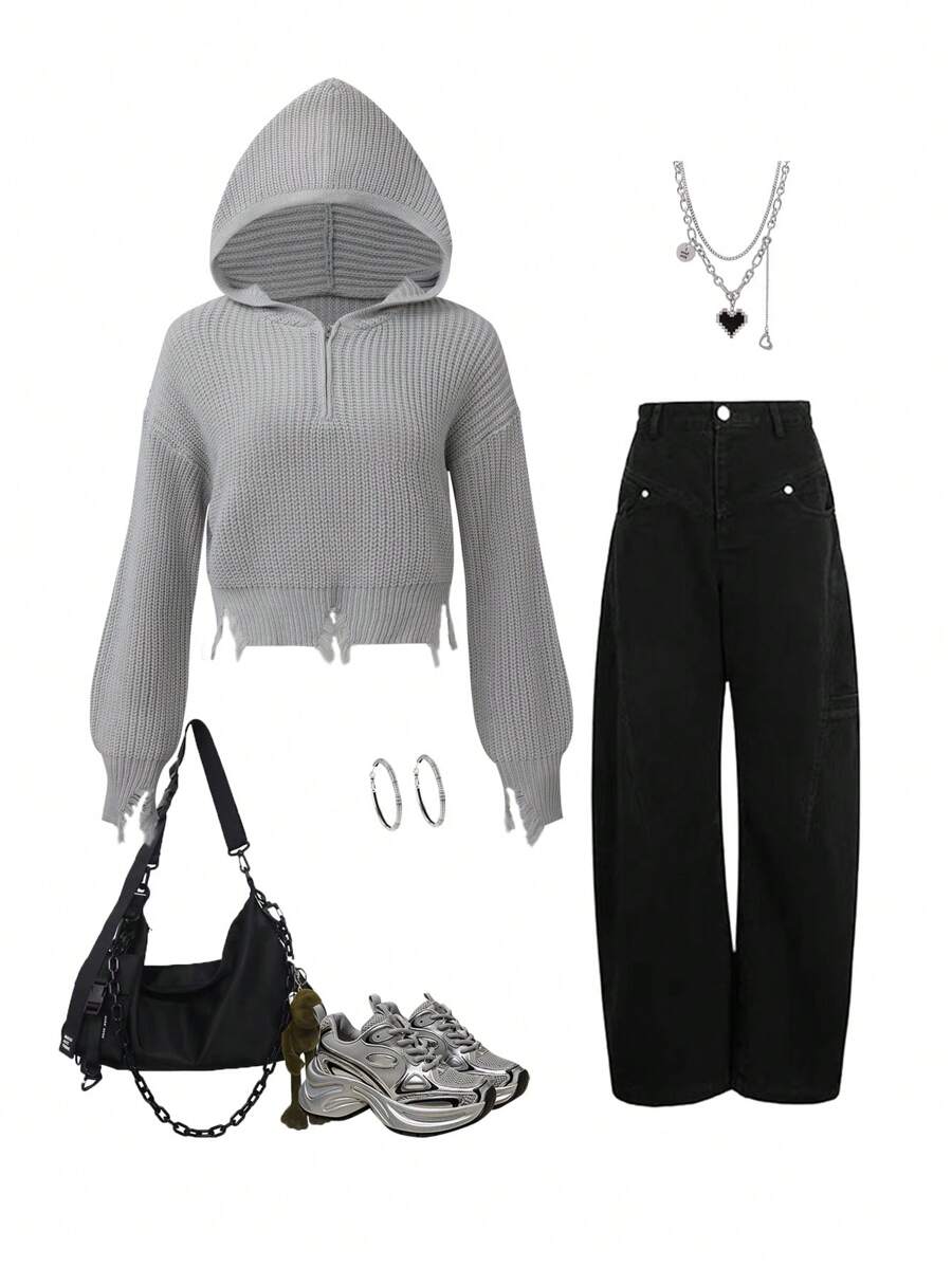 Teenager Mädchen reine Vorderseite Reißverschluss Langarm minimalistische Kapuzenjacke