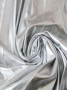 SHEIN Clasi Chân váy xếp ly kim loại cỡ lớn cho tiệc - Bạc - Xem 5