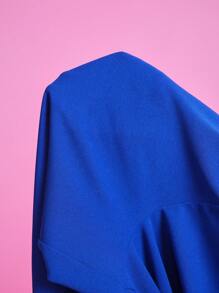 Slaydiva 优雅时尚大码女式两件套，长袖上衣和长裤套装 - 藍色 - 查看 15