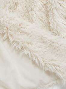 SHEIN MOD Women Cream Fluffy Thick Jacket Coat,Autumn/Winter Coat,Elegant Women Dresses,Winter Women Dress, Giving Women Outfit, Jacket Coat - White - View 5