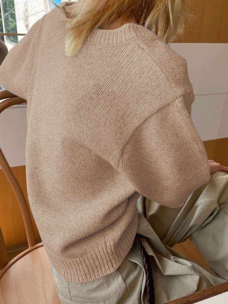 Women's Business Casual V-Neck Style Sweater, For Commuting,Back To School Clothes,Teacher Outfits Fall