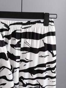 2pcs/Set Tween Boy Halloween Funny Expression Casual Set, For Halloween Party - Black and White - View 4