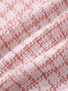 Dazy Plus Plaid Crew Neck Figure Flattering Long Sleeve T-Shirt, Casual Everyday Wear, Spring/Summer - Pink - View 9