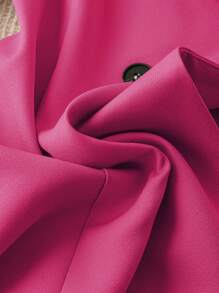 SHEIN LUNE 女式优雅纯色 3D 花卉装饰西装外套（秋季） - 玫紅色 - 查看 5