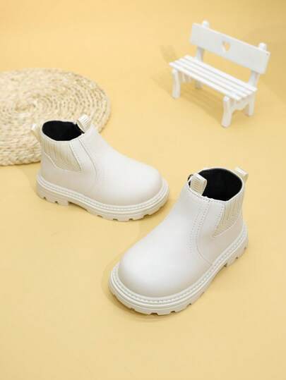 儿童时尚短靴，幼儿平底侧拉链皮鞋，新款秋冬男童女童靴，婴儿鞋