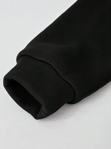 Sparklyn Áo nỉ trùm đầu in hoa chắp vá giản dị dành cho bé gái tuổi teen có khóa kéo - Nhiều màu - Xem 3