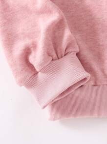 Tween Girls Fashion Long Sleeve Sweatshirt With Football English Slogan Graphic, Autumn - Pink - View 3