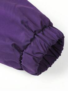 Manfinity Homme Men Zip Up Hooded Jacket For Dailywear. Going Out Hooded Zipper Jacket Athletic Long Sleeve Jogger Light Purple Jacket, For Friends, Husband, Boyfriend Gifts - Purple - View 6