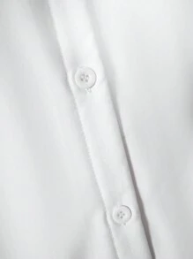 Tween Girl 休闲百搭白色长袖保暖衬里衬衫，适合秋冬季 - 白色 - 查看 7