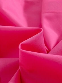 SHEIN 2pcs Babygirl Set, Long Sleeve Blouse And PU Leather Elastic Waist Shorts, Cute Pink Color, Autumn/Winter - Multicolor - View 3