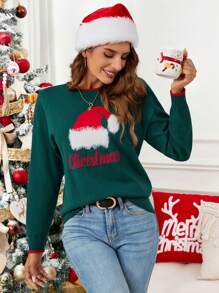 SHEIN LUNE Casual Women's Christmas Pattern Family Matching Long Sleeve Sweater, Christmas Valentine's Day Family & Couple Party Ugly Christmas Sweater Christmas Sweater In Fall/Winter - Multicolor - View 3