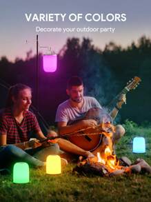 JMMO 灯、装饰灯、RGB 无线床头灯、可悬挂多功能灯、可充电 LED 台灯，适用于卧室客厅、床头柜、儿童房、宿舍床头柜、儿童房、宿舍、床边房间装饰、梳妆灯、仙女灯 - 白色 - 查看 2