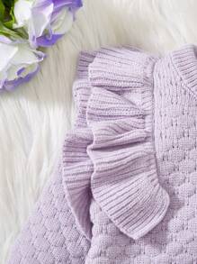 Lässiger Grundpulli mit Rüschentrim für Baby Mädchen, Retro Braun