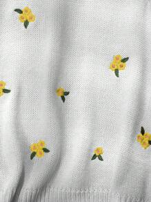 Chiquease 花卉刺绣圆领长袖休闲套头衫