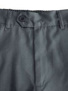 Calvornis Men's Solid Color Single Button Long Sleeve Suit Jacket And Trousers 2-Piece Suit Set - Dark Grey - View 5