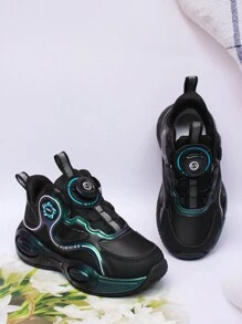 1 đôi giày thể thao chạy bộ/ngoài trời thoải mái và thời trang màu đen cho trẻ em - màu đen - Xem 4