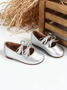 2 pièces Chaussures classiques polyvalentes pour filles, semelle anti-dérapante, empeigne souple, bouts larges, plates-formes confortables de nouveau style, chaussures pour enfants pour l'automne/l'hiver