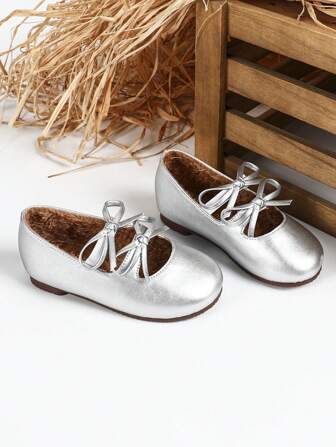 2 pièces Chaussures classiques polyvalentes pour filles, semelle anti-dérapante, empeigne souple, bouts larges, plates-formes confortables de nouveau style, chaussures pour enfants pour l'automne/l'hiver