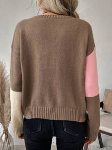 SHEIN LUNE Áo len cổ tròn tay dài phối sequin thời trang, thanh lịch, thích hợp cho đi chơi, dự tiệc và những hoạt động thường ngày mùa thu đông. - Nhiều màu - Xem 2