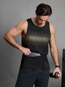 Manfinity Sport Polished Freund-Stil Herren Geometrisches Muster Sport Tanktop