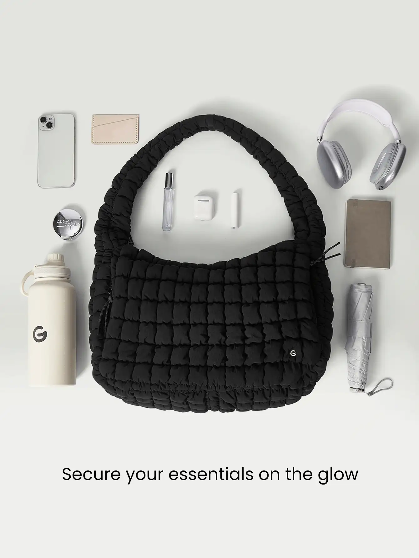 GLOWMODE Quilted Water-Resistant Carryall Shoulder Bag