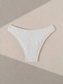 Swim Vcay Bikini một mảnh cạp cao màu trơn họa tiết mới cho nữ - trắng - Xem 4