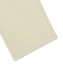 Calvornis Pantalones casuales para hombre de unicolor con decoración de botones en el bolsillo, ropa de ocio para uso diario - Beis - Ver 5