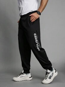 Gym Rark Pantalones deportivos casuales con estampado simple, tipo novio - Negro - Ver 1