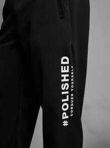 Gym Rark Pantalones deportivos casuales con estampado simple, tipo novio - Negro - Ver 5