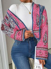 Chiquease Winter Clothes Christmas Womenclothes Casual Paisley Print Padded Thermal Winter Clothes Women Padded Coat