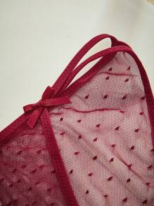 Charlaine Charlaine Slip A Triangolo Decorato Con Fiocco In Tessuto A Rete Da Donna (3 Pezzi/set)
