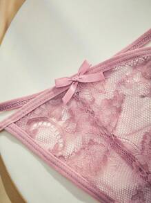 Charlaine 3pcs Ladies' Lace Thongs Sexy Lingerie - Multicolor - View 3