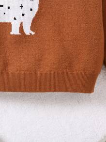 Pull en tricot avec motif jacquard de chien teckel de dessin animé pour jeunes garçons, adapté pour l'automne/l'hiver