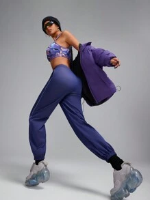 Innovista Pantalones largos para mujer de deporte con zona luminosa y cintura ajustable, para senderismo, campamento al aire libre, uso diario informal y casual, otoño, con dobladillo ajustable y ajustable con cordón, leggings acampanados, marca FP Movement y WAG, apta para aerobics en casa - Azul - Ver 11