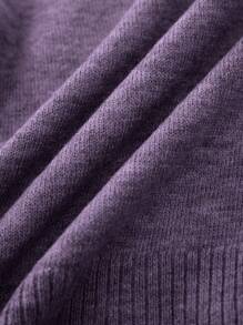 EMERY ROSE 大码前扣长袖简约休闲衬衫，适合冬季 - 紫丁香色 - 查看 3