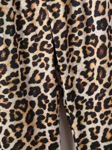 SHEIN Tween Girl Basic Minimalist Leopard Print Leggings - Multicolor - View 3