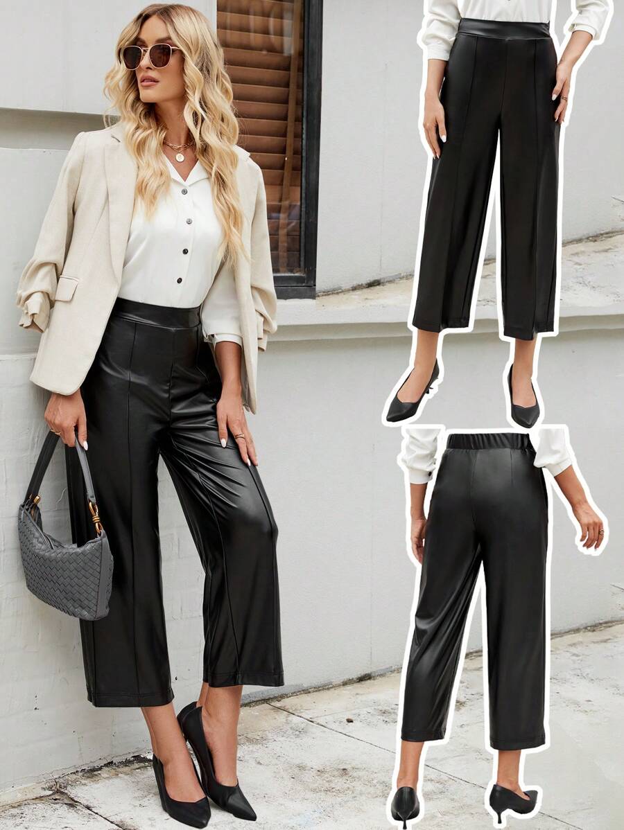 EMERY ROSE Pantalones de vestir negros para mujeres - Negro - Ver 1