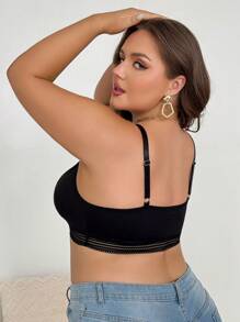 1pc Plus Size Lace Patchwork Nursing Bra