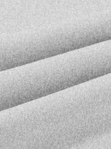 Manfinity Roghcode Quần nỉ ống loe rộng rãi in họa tiết sọc tương phản, có dây rút bên hông, họa tiết chữ và ngôi sao, phong cách đường phố thường ngày dành cho nam - Xám - Xem 7