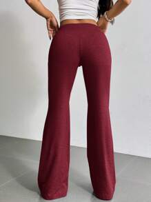 SHEIN EZwear Drawstring Waist Flare Leg Sweatpants