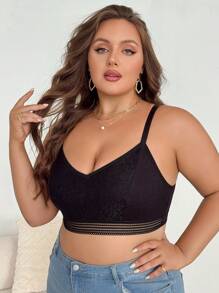1pc Plus Size Lace Patchwork Nursing Bra