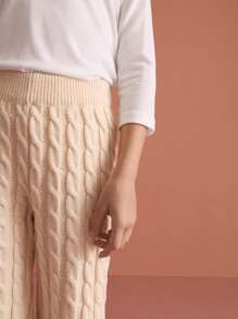 THE HAPPY LOOK Conjunto de 2 piezas de suéter y pantalones minimalista liso para niña, de corte holgado y casual