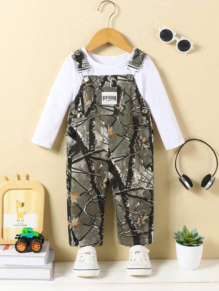 Quần yếm denim & ngụy trang cho bé trai, phong cách thời trang - màu xanh lá - Xem 1
