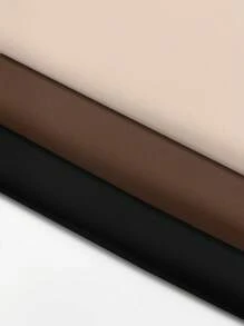 SHEIN LUNE Juego de 3 piezas de tops sin mangas de cuello alto minimalistas de unicolor para uso casual diario - 3 paquetes de tops de cuello alto, tops marrones, tops lisos