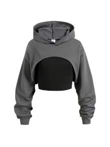 Conjunto de 3 piezas para niña preadolescente que incluye pantalón cargo, sudadera con capucha y camiseta negra sin mangas, conjunto genial para otoño/invierno