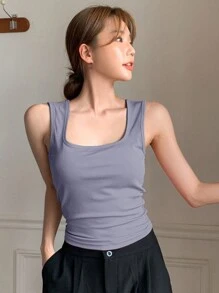 DAZY Versatile Camisole With Padded Straps, Suitable For Four Seasons As Base Layer Summer, Workout - Purple - View 4