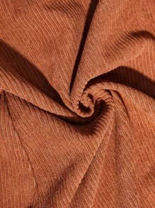 SHEIN Clasi Women's Autumn/Winter Long Sleeve Corduroy Cinched Waist Trench Coat